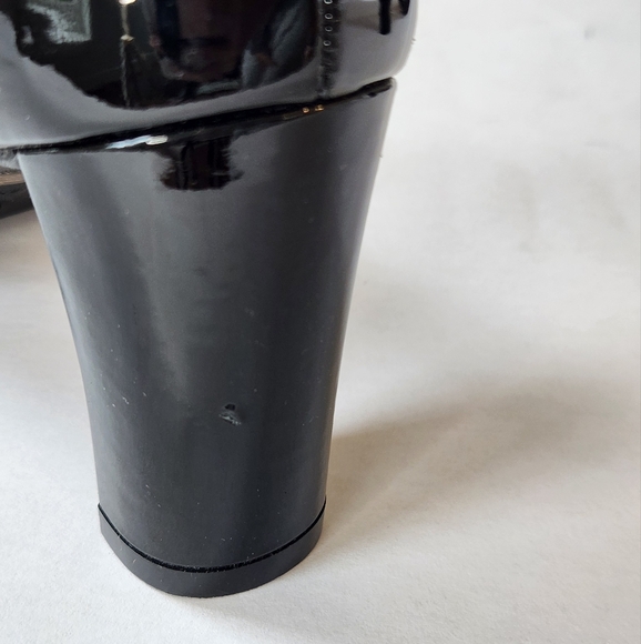 || STUART WEITZMAN || Paton leather pumps, stacked heel, round toe, black - Picture 7 of 8